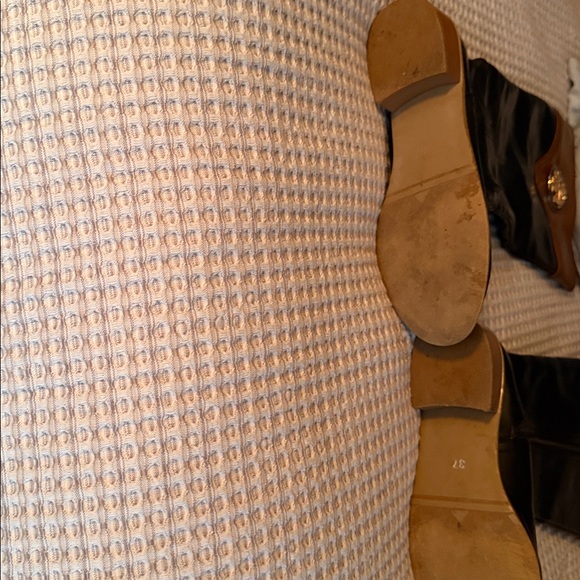 Tory Burch Black and Tan Heeled Boots - Picture 4 of 5